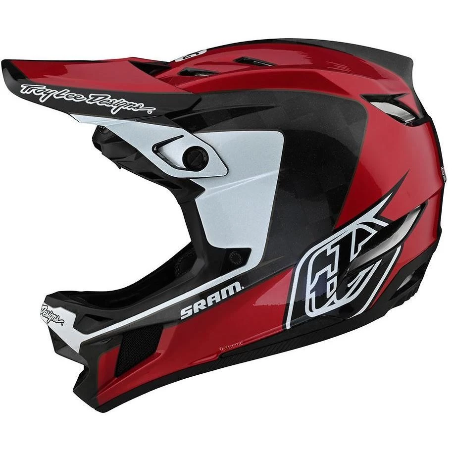 Casco Bici In Carbonio MTB Troy Lee Designs CORSA SRAM Rosso 3 Casco Bici In Carbonio MTB Troy Lee Designs CORSA SRAM Rosso