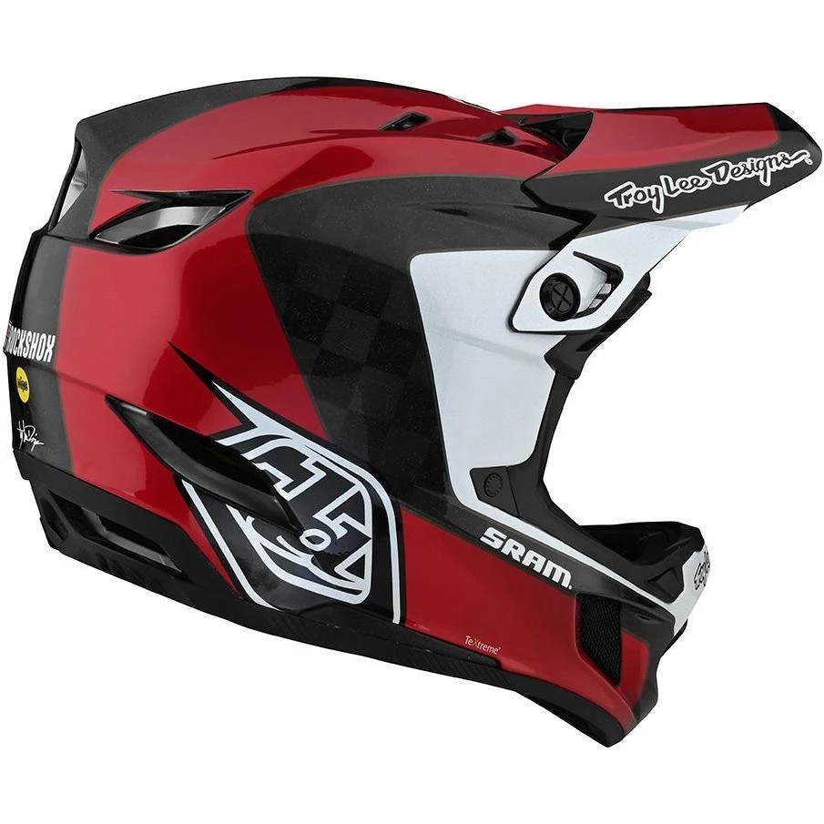 Casco Bici In Carbonio MTB Troy Lee Designs CORSA SRAM Rosso 4 Casco Bici In Carbonio MTB Troy Lee Designs CORSA SRAM Rosso - immagine 2