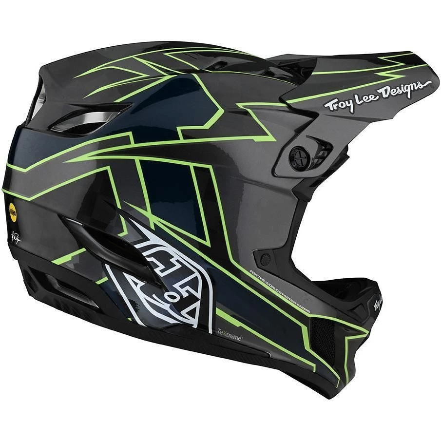Casco Bici In Carbonio MTB Troy Lee Designs D4 GRAPH Grigio Verde 4 Casco Bici In Carbonio MTB Troy Lee Designs D4 GRAPH Grigio Verde - immagine 2