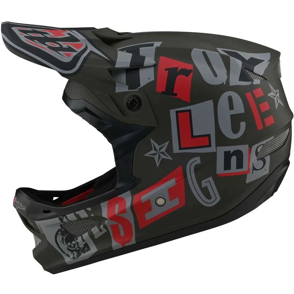 Casco Bici In Fibra MTB Troy Lee Designs D3 ANARCHY Oliva 3 Casco Bici In Fibra MTB Troy Lee Designs D3 ANARCHY Oliva