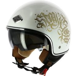 Casco Demi Jet Moto Custom Astone MINIJET 66 Bianco Letters Lucido