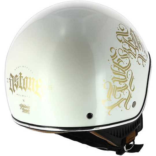 Casco Demi Jet Moto Custom Astone MINIJET 66 Bianco Letters Lucido 7 Casco Demi Jet Moto Custom Astone MINIJET 66 Bianco Letters Lucido - immagine 5