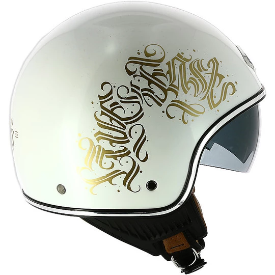 Casco Demi Jet Moto Custom Astone MINIJET 66 Bianco Letters Lucido 8 Casco Demi Jet Moto Custom Astone MINIJET 66 Bianco Letters Lucido - immagine 6