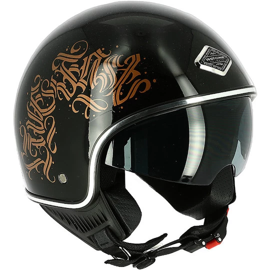 Casco Demi Jet Moto Custom Astone MINIJET 66 Nero Letters Lucido 9 Casco Demi Jet Moto Custom Astone MINIJET 66 Nero Letters Lucido - immagine 7
