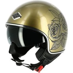Casco Demi Jet Moto Custom Astone MINIJET 66 Roses Oro