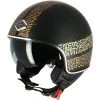Casco Demi Jet Moto Custom Astone MINIJET 66 Tattoo Abstract Cali Nero Opaco