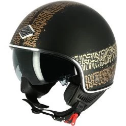 Casco Demi Jet Moto Custom Astone MINIJET 66 Tattoo Abstract Cali Nero Opaco