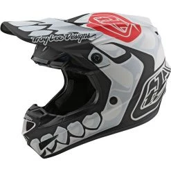 Troy Lee Designs Casco Moto Cross Enduro In Fibra Troy Lee Design SE4 Composite SKULLY Bianco Nero