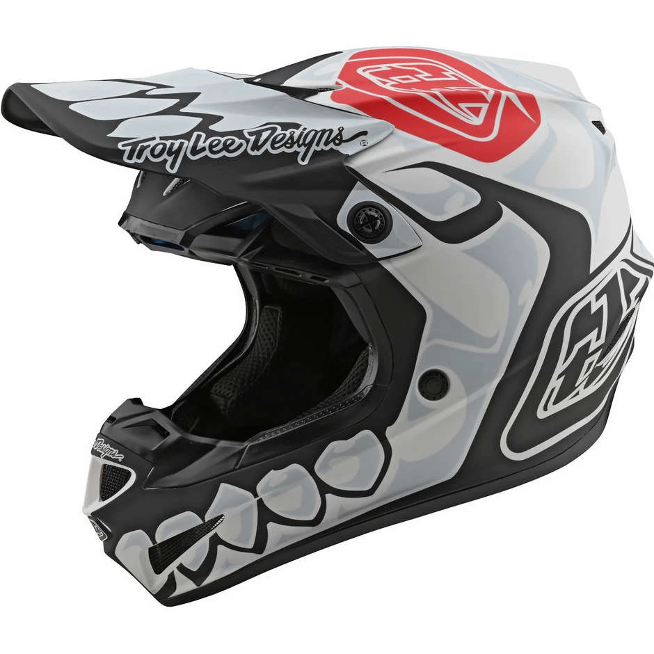 Troy Lee Designs Casco Moto Cross Enduro In Fibra Troy Lee Design SE4 Composite SKULLY Bianco Nero 3 Troy Lee Designs Casco Moto Cross Enduro In Fibra Troy Lee Design SE4 Composite SKULLY Bianco Nero