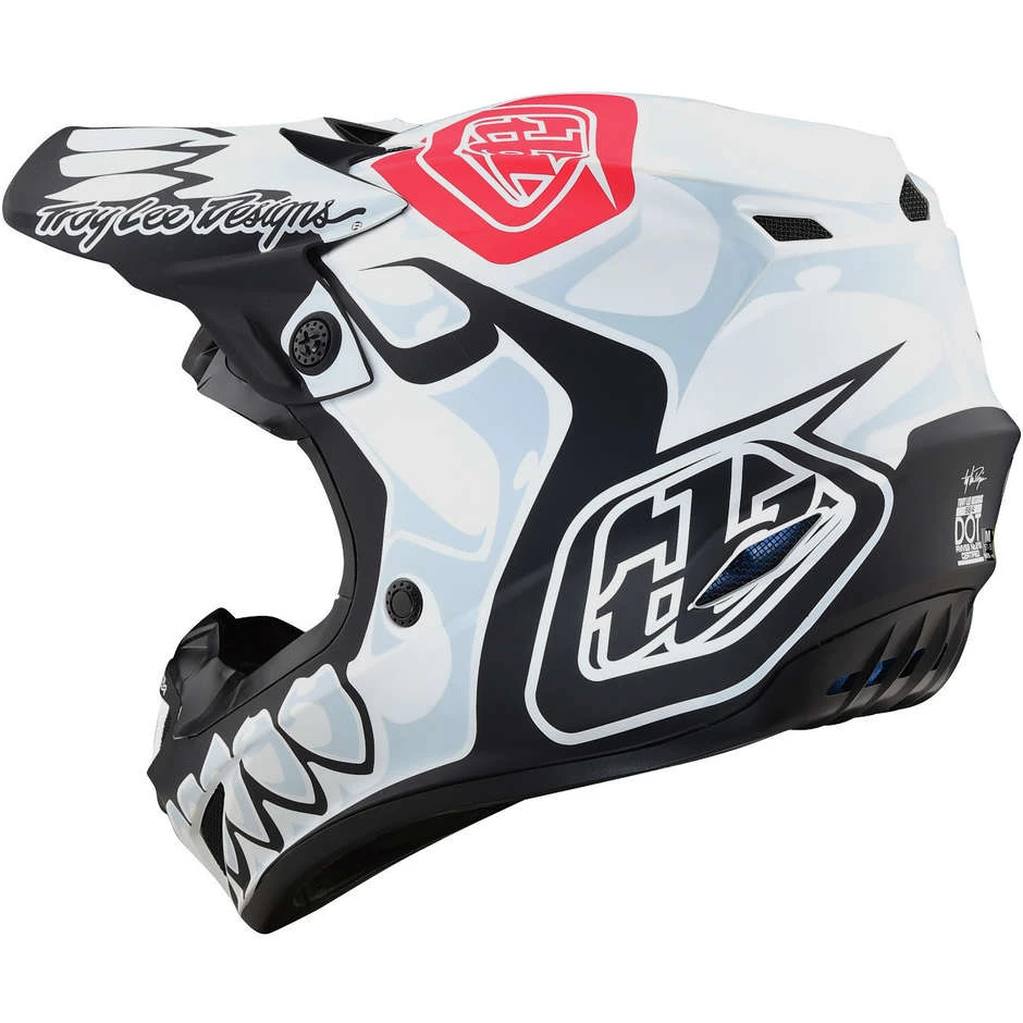 Troy Lee Designs Casco Moto Cross Enduro In Fibra Troy Lee Design SE4 Composite SKULLY Bianco Nero 5 Troy Lee Designs Casco Moto Cross Enduro In Fibra Troy Lee Design SE4 Composite SKULLY Bianco Nero - immagine 3