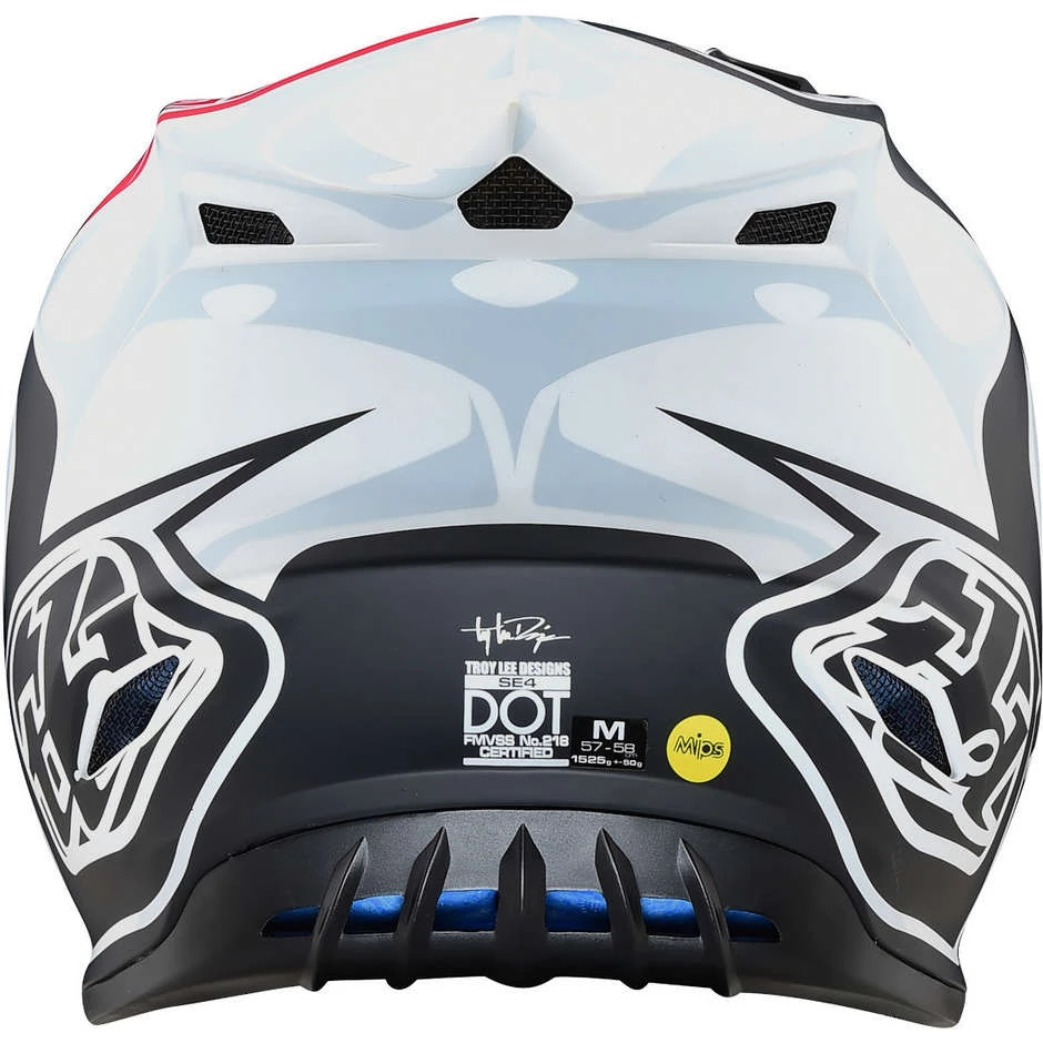 Troy Lee Designs Casco Moto Cross Enduro In Fibra Troy Lee Design SE4 Composite SKULLY Bianco Nero 6 Troy Lee Designs Casco Moto Cross Enduro In Fibra Troy Lee Design SE4 Composite SKULLY Bianco Nero - immagine 4