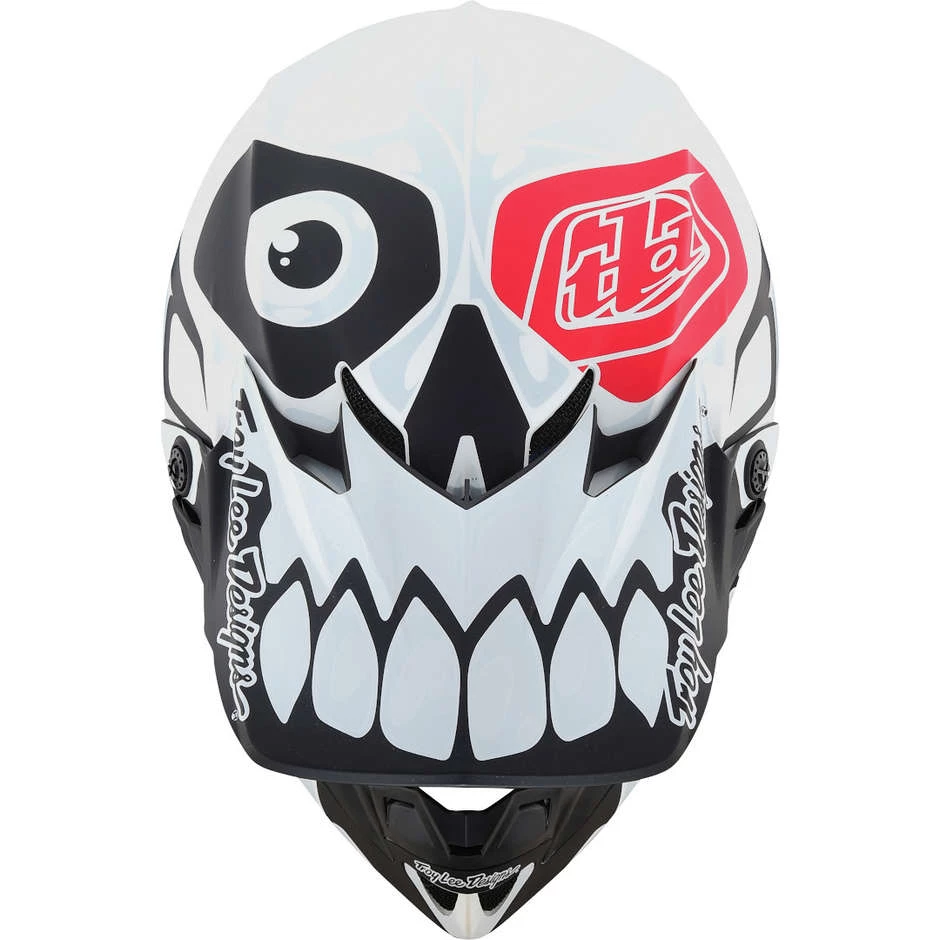 Troy Lee Designs Casco Moto Cross Enduro In Fibra Troy Lee Design SE4 Composite SKULLY Bianco Nero 10 Troy Lee Designs Casco Moto Cross Enduro In Fibra Troy Lee Design SE4 Composite SKULLY Bianco Nero - immagine 8