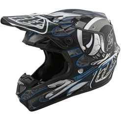 Casco Moto Cross Enduro In Fibra Troy Lee Designs SE4 Composite EYEBALL Nero Silver