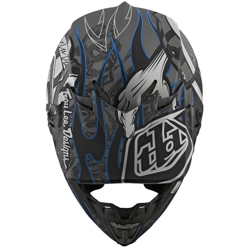 Casco Moto Cross Enduro In Fibra Troy Lee Designs SE4 Composite EYEBALL Nero Silver 5 Casco Moto Cross Enduro In Fibra Troy Lee Designs SE4 Composite EYEBALL Nero Silver - immagine 3