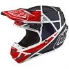 Casco Moto Cross Enduro In Fibra Troy Lee Designs SE4 Composite METRIC Rosso Navy