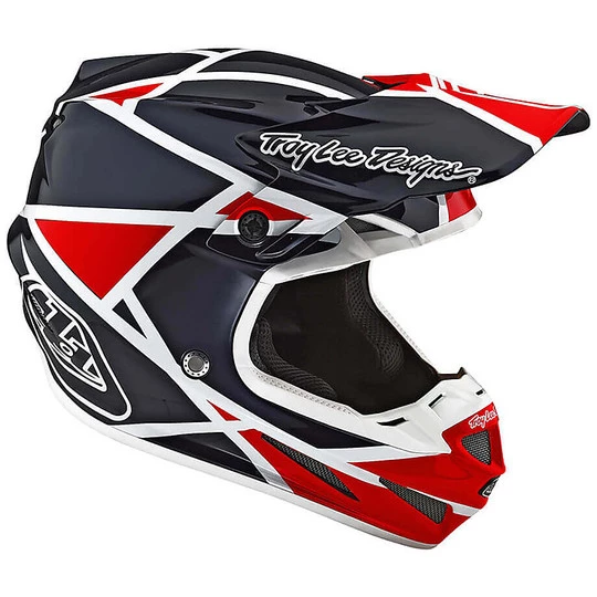 Casco Moto Cross Enduro In Fibra Troy Lee Designs SE4 Composite METRIC Rosso Navy 5 Casco Moto Cross Enduro In Fibra Troy Lee Designs SE4 Composite METRIC Rosso Navy - immagine 3