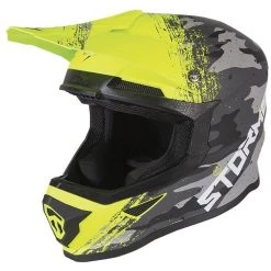 Casco Moto Cross Enduro Stormer Force Nero Giallo Fluo