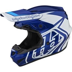Casco Moto Cross Enduro Troy Lee Designs GP OVERLOAD Blu Bianco