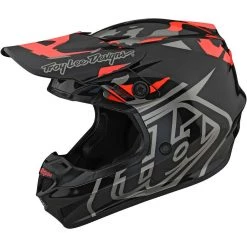 Casco Moto Cross Enduro Troy Lee Designs GP OVERLOAD Camo Nero Rocket Rosso