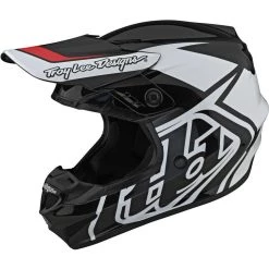 Casco Moto Cross Enduro Troy Lee Designs GP OVERLOAD Nero Bianco
