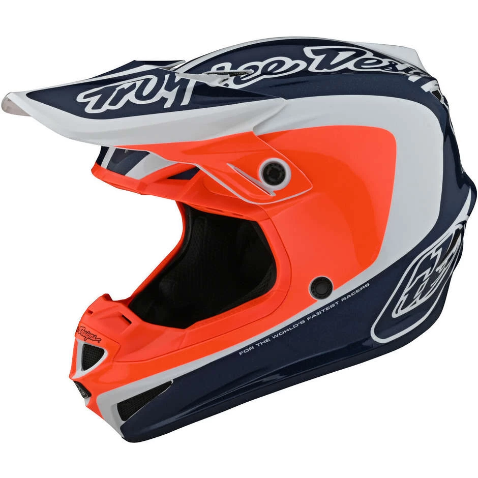 Casco Moto Cross Enduro Troy Lee Designs SE4 CORSA Navy Arancio 3 Casco Moto Cross Enduro Troy Lee Designs SE4 CORSA Navy Arancio