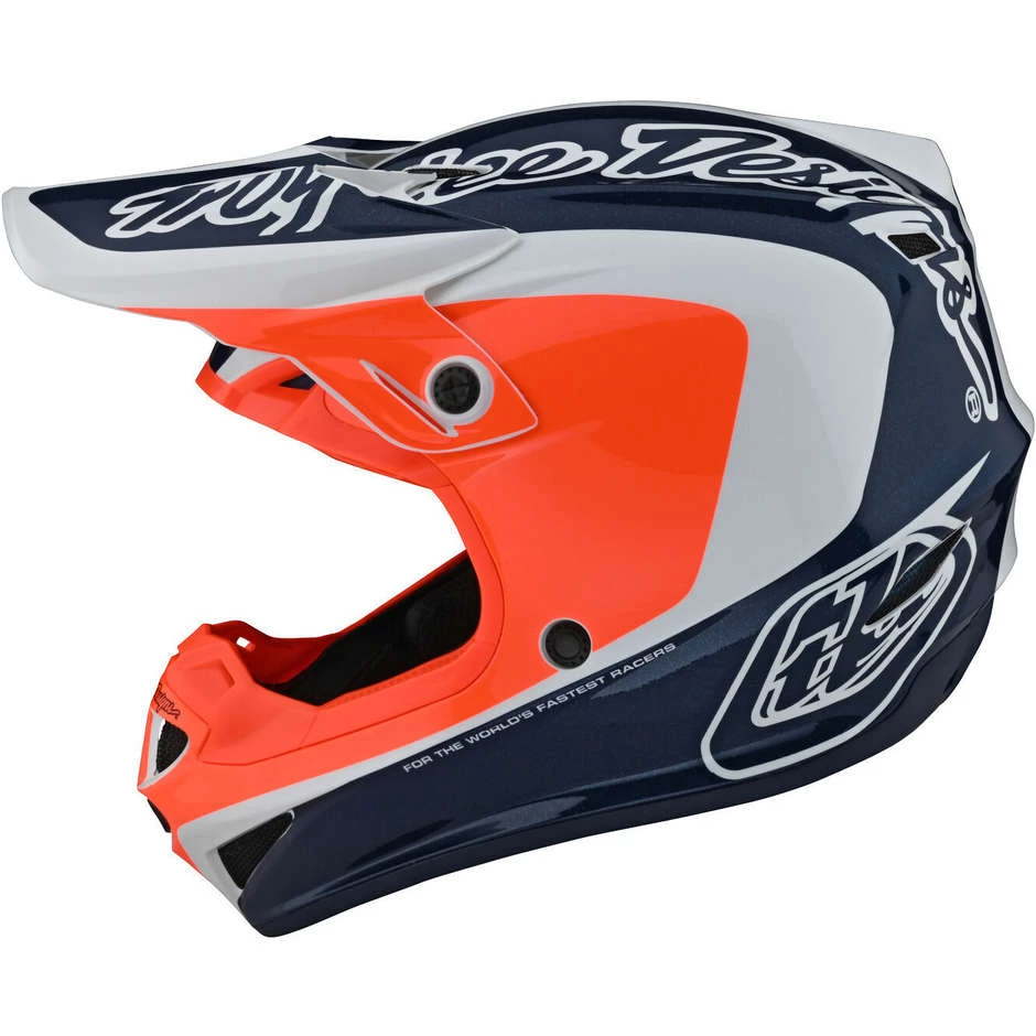 Casco Moto Cross Enduro Troy Lee Designs SE4 CORSA Navy Arancio 4 Casco Moto Cross Enduro Troy Lee Designs SE4 CORSA Navy Arancio - immagine 2