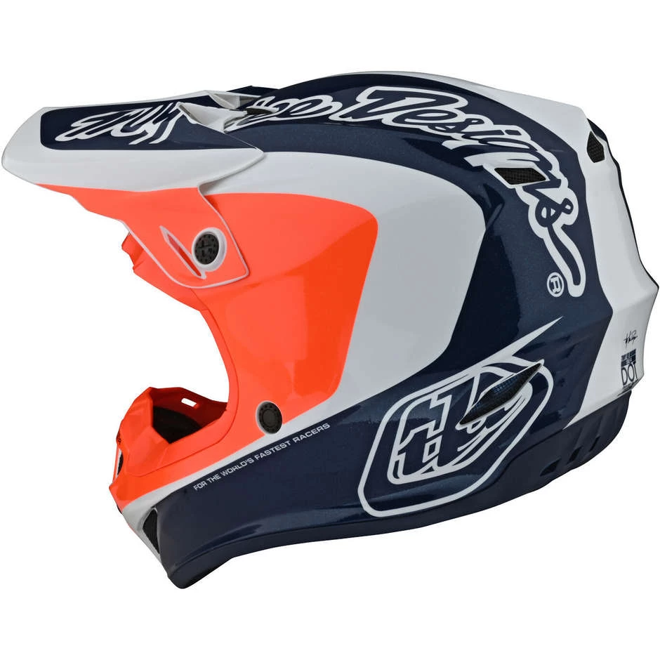 Casco Moto Cross Enduro Troy Lee Designs SE4 CORSA Navy Arancio 5 Casco Moto Cross Enduro Troy Lee Designs SE4 CORSA Navy Arancio - immagine 3