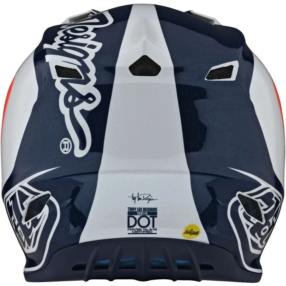 Casco Moto Cross Enduro Troy Lee Designs SE4 CORSA Navy Arancio 6 Casco Moto Cross Enduro Troy Lee Designs SE4 CORSA Navy Arancio - immagine 4