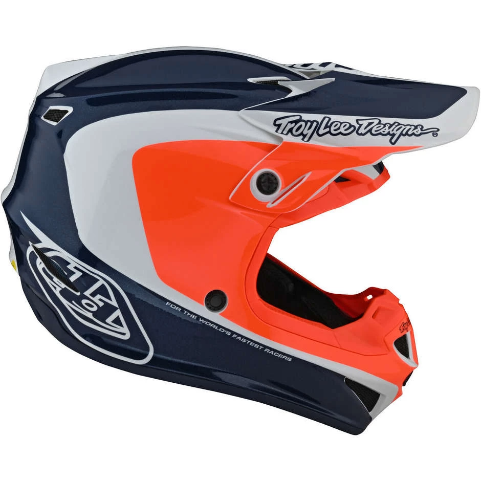 Casco Moto Cross Enduro Troy Lee Designs SE4 CORSA Navy Arancio 8 Casco Moto Cross Enduro Troy Lee Designs SE4 CORSA Navy Arancio - immagine 6