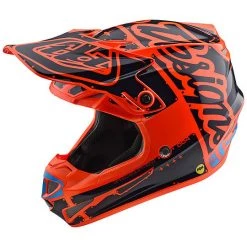 Casco Moto Cross Enduro Troy Lee Designs SE4 Polyacrylite FACTORY Arancio
