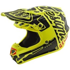 Casco Moto Cross Enduro Troy Lee Designs SE4 Polyacrylite FACTORY Giallo