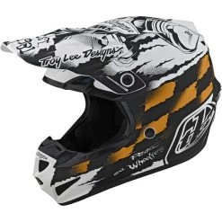 Casco Moto Cross Enduro Troy Lee Designs SE4 STRIKE Bianco Nero