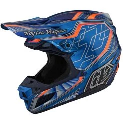 Casco Moto Cross Enduro Troy Lee Designs SE5 In Fibra LOWRIDER Blu