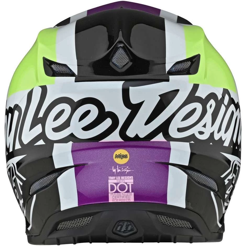 Casco Moto Cross Enduro Troy Lee Designs SE5 In Fibra QUATTRO Bianco GLO Verde 8 Casco Moto Cross Enduro Troy Lee Designs SE5 In Fibra QUATTRO Bianco GLO Verde - immagine 6
