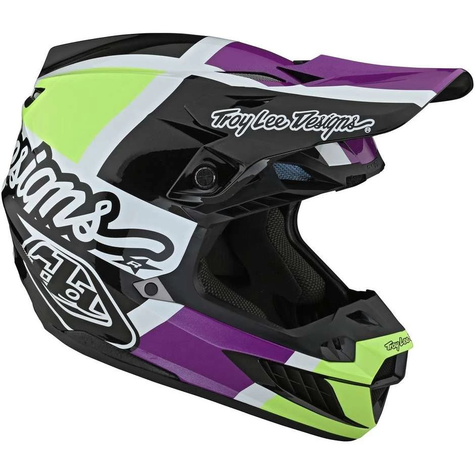 Casco Moto Cross Enduro Troy Lee Designs SE5 In Fibra QUATTRO Bianco GLO Verde 4 Casco Moto Cross Enduro Troy Lee Designs SE5 In Fibra QUATTRO Bianco GLO Verde - immagine 2