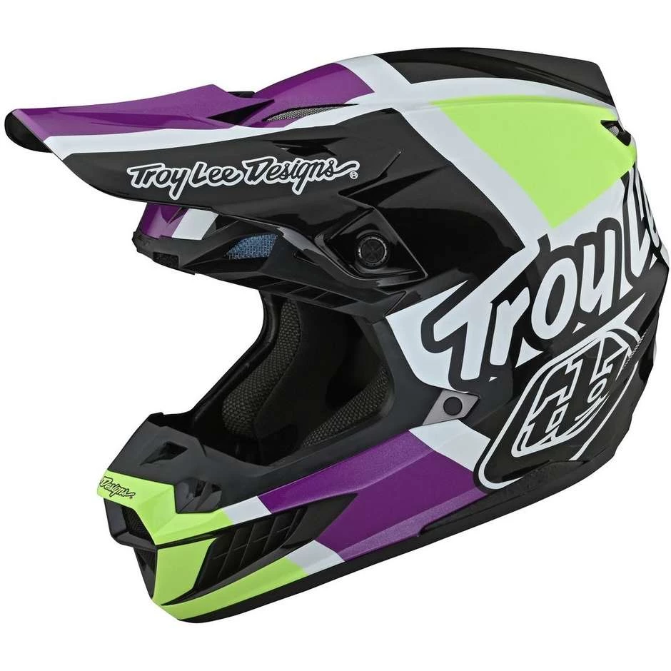 Casco Moto Cross Enduro Troy Lee Designs SE5 In Fibra QUATTRO Bianco GLO Verde 3 Casco Moto Cross Enduro Troy Lee Designs SE5 In Fibra QUATTRO Bianco GLO Verde