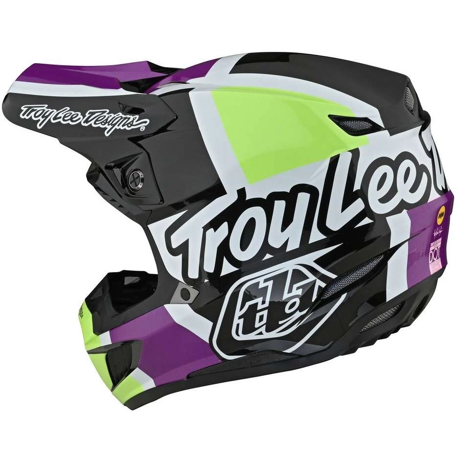 Casco Moto Cross Enduro Troy Lee Designs SE5 In Fibra QUATTRO Bianco GLO Verde 5 Casco Moto Cross Enduro Troy Lee Designs SE5 In Fibra QUATTRO Bianco GLO Verde - immagine 3