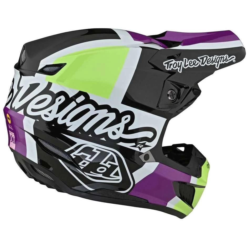 Casco Moto Cross Enduro Troy Lee Designs SE5 In Fibra QUATTRO Bianco GLO Verde 6 Casco Moto Cross Enduro Troy Lee Designs SE5 In Fibra QUATTRO Bianco GLO Verde - immagine 4