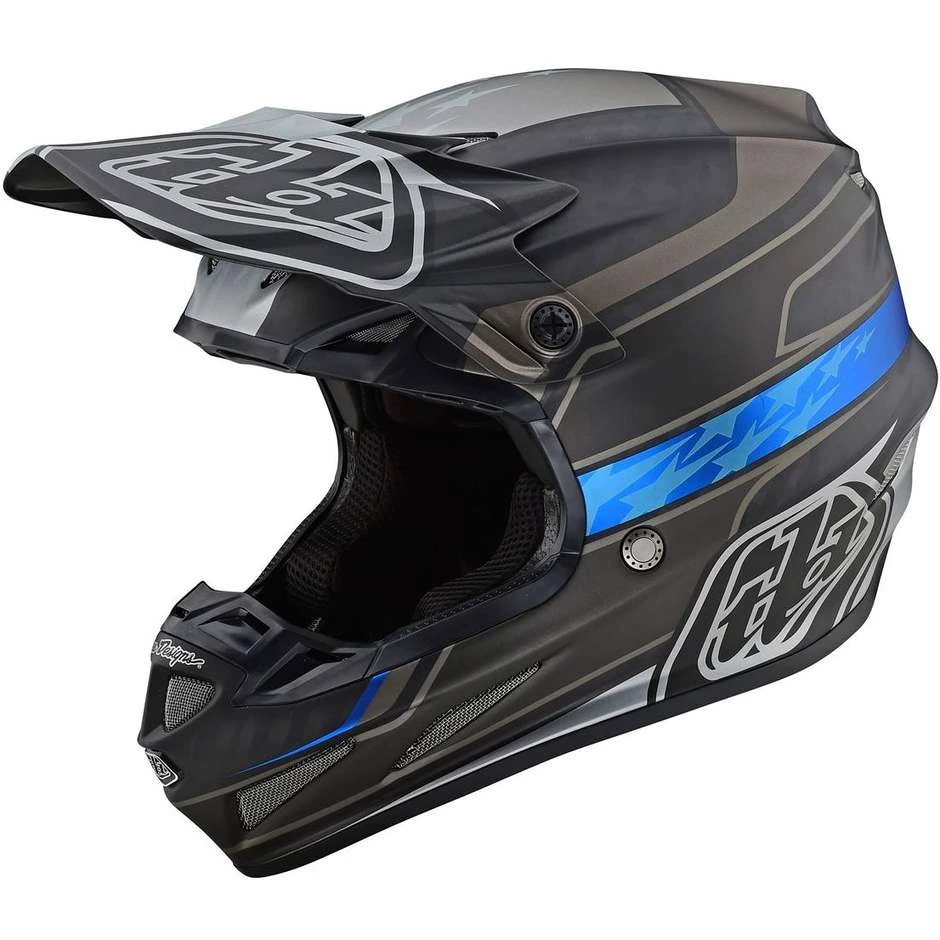 Troy Lee Designs Casco Moto In Carbonio Cross Enduro Troy Lee Design SE4 Carbon SPEED Nero Grigio 3 Troy Lee Designs Casco Moto In Carbonio Cross Enduro Troy Lee Design SE4 Carbon SPEED Nero Grigio