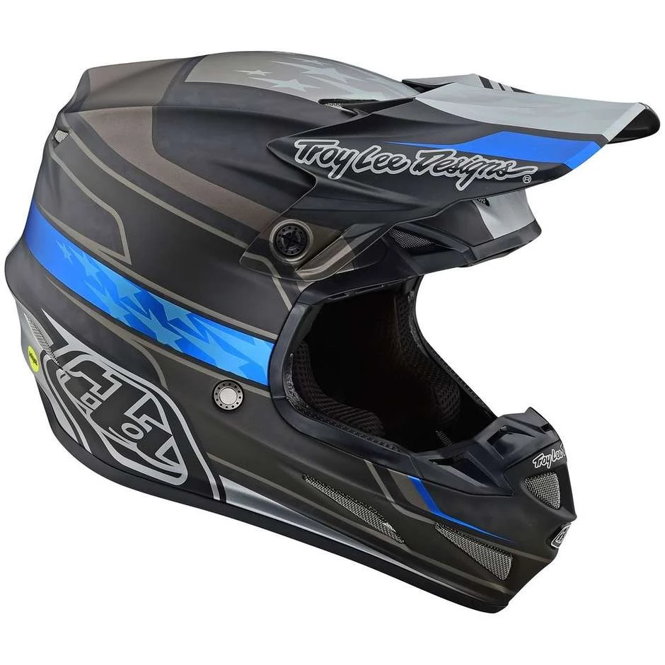 Troy Lee Designs Casco Moto In Carbonio Cross Enduro Troy Lee Design SE4 Carbon SPEED Nero Grigio 4 Troy Lee Designs Casco Moto In Carbonio Cross Enduro Troy Lee Design SE4 Carbon SPEED Nero Grigio - immagine 2