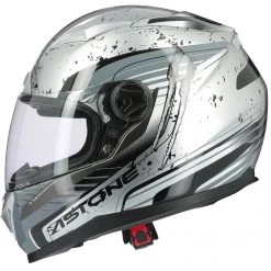 Casco Moto Integrale Astone GT2 GEKO Silver Lucido