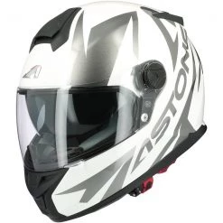 Casco Moto Integrale Astone GT800 Evo SKYLINE Bianco Nero Lucido