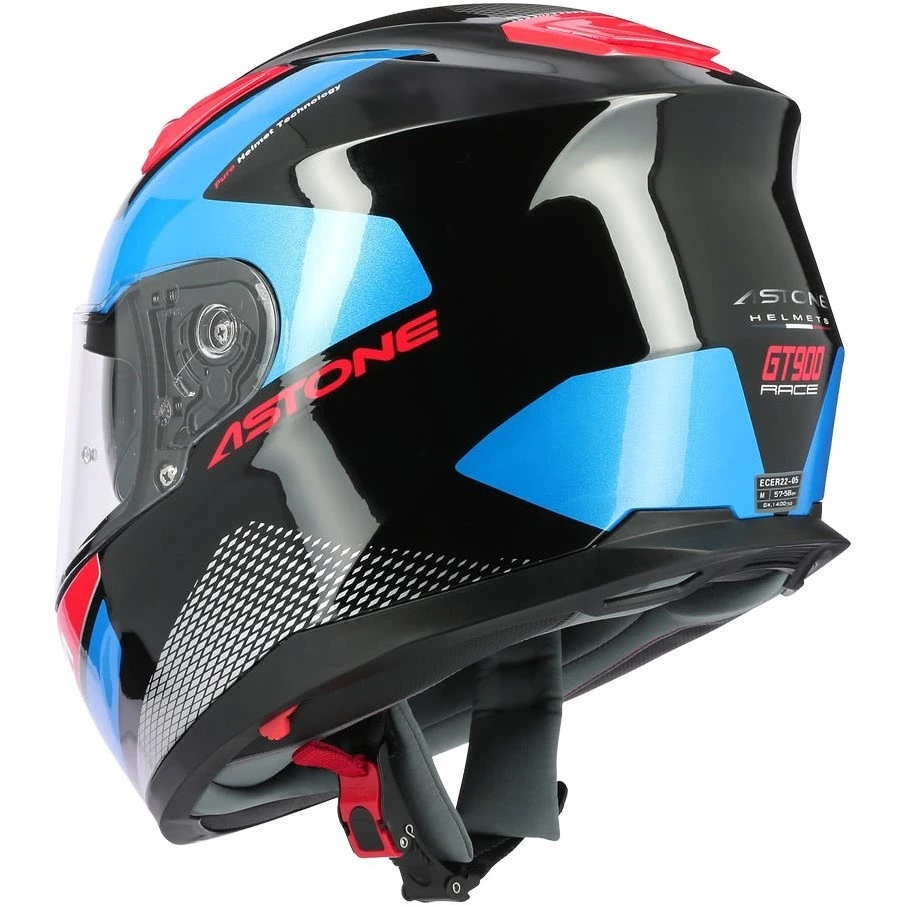 Casco Moto Integrale Astone GT900 RACE Blu Nero Cromo 5 Casco Moto Integrale Astone GT900 RACE Blu Nero Cromo - immagine 3
