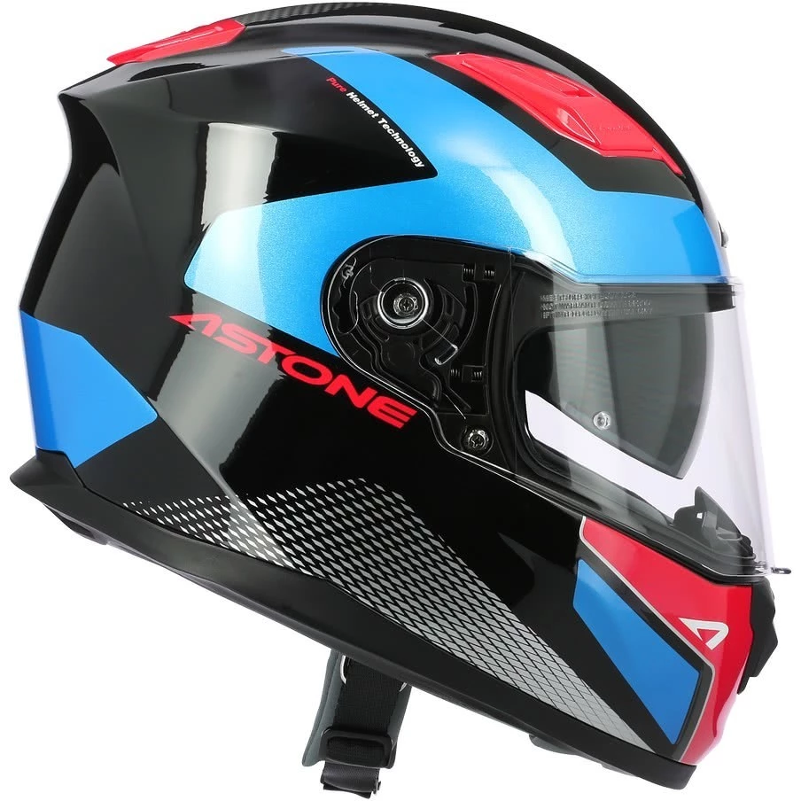 Casco Moto Integrale Astone GT900 RACE Blu Nero Cromo 8 Casco Moto Integrale Astone GT900 RACE Blu Nero Cromo - immagine 6