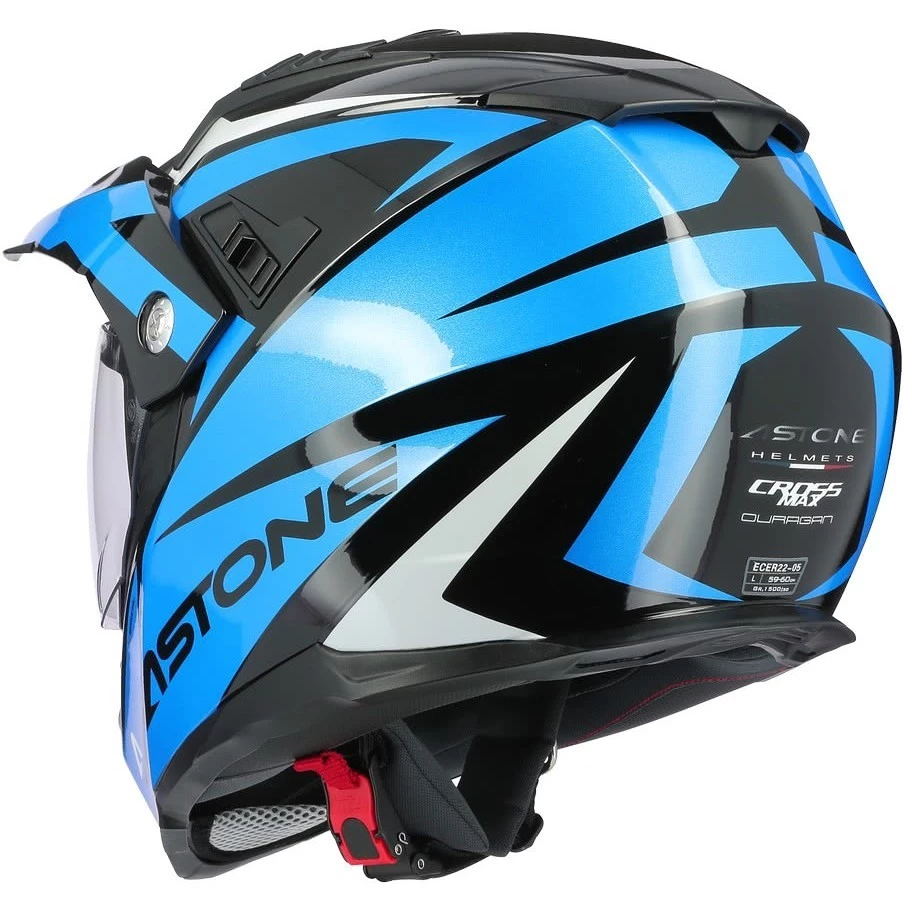 Casco Moto Integrale Cross-Enduro Astone CROSSMAX Ouragan Blu Cromo 5 Casco Moto Integrale Cross-Enduro Astone CROSSMAX Ouragan Blu Cromo - immagine 3