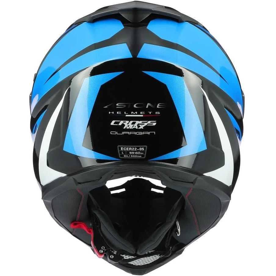 Casco Moto Integrale Cross-Enduro Astone CROSSMAX Ouragan Blu Cromo 6 Casco Moto Integrale Cross-Enduro Astone CROSSMAX Ouragan Blu Cromo - immagine 4