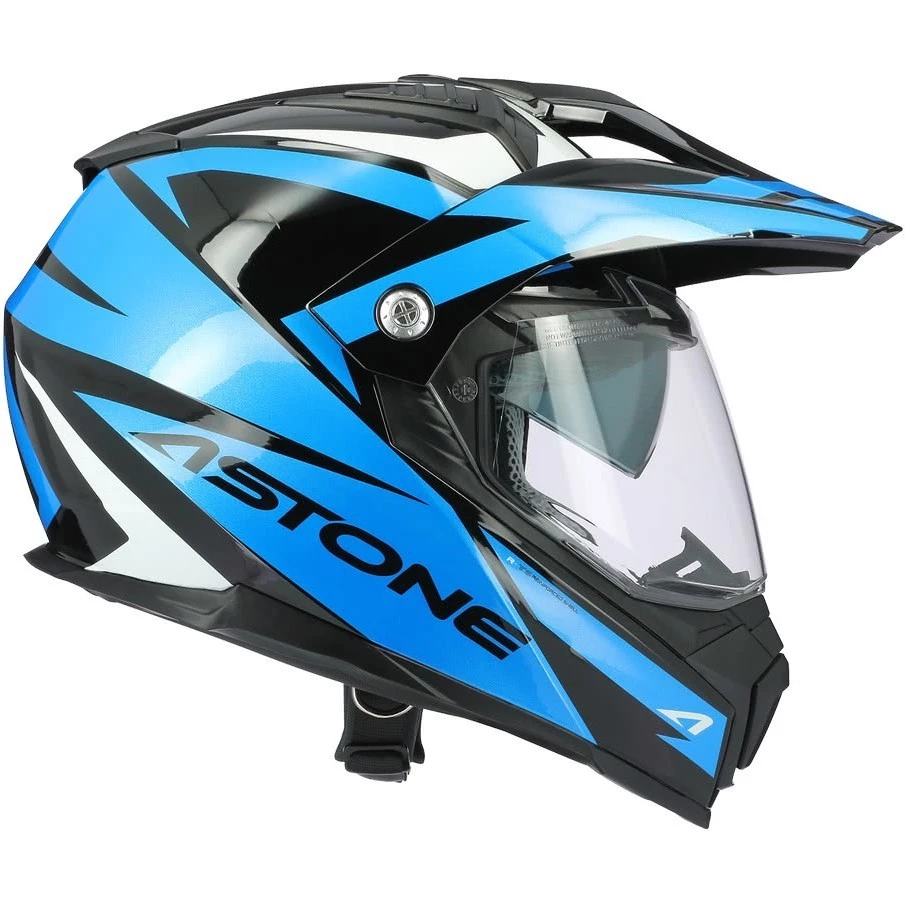 Casco Moto Integrale Cross-Enduro Astone CROSSMAX Ouragan Blu Cromo 8 Casco Moto Integrale Cross-Enduro Astone CROSSMAX Ouragan Blu Cromo - immagine 6