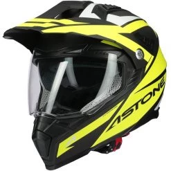 Casco Moto Integrale Cross-Enduro Astone CROSSMAX Ouragan Giallo Fluo Opaco