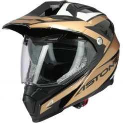 Casco Moto Integrale Cross-Enduro Astone CROSSMAX Ouragan Oro Lucido