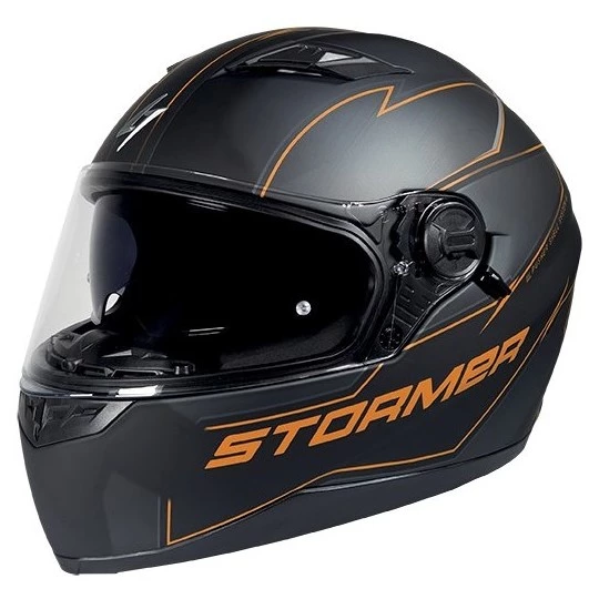 Casco Moto Integrale Doppia Visiera Stormer PUSHER Blaze Nero Arancio 3 Casco Moto Integrale Doppia Visiera Stormer PUSHER Blaze Nero Arancio